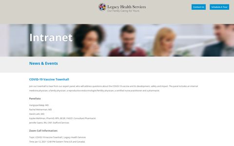 Intranet - Legacy Health Services | Skilled Nursing Facilities