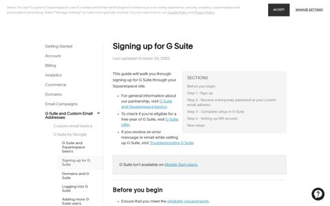 Signing up for G Suite – Squarespace Help