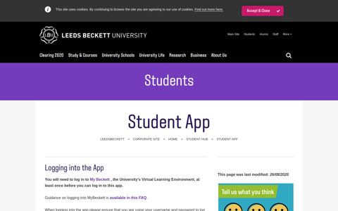 Student App - Leeds Beckett University