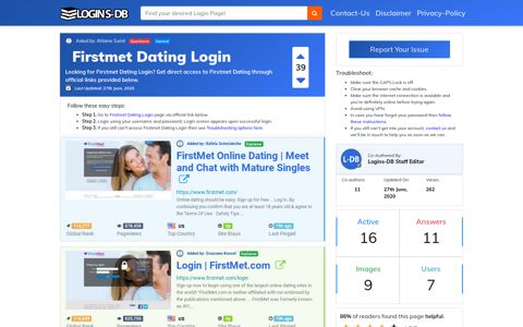 Firstmet Dating Login - Logins-DB
