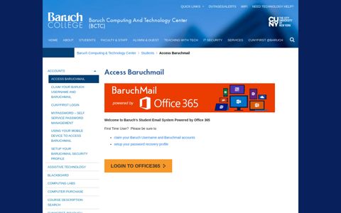 Baruchmail Student Email - BCTC - Baruch College