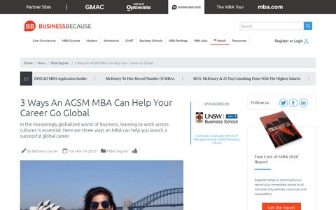 3 Ways An AGSM MBA Can Help Your Career Go Global