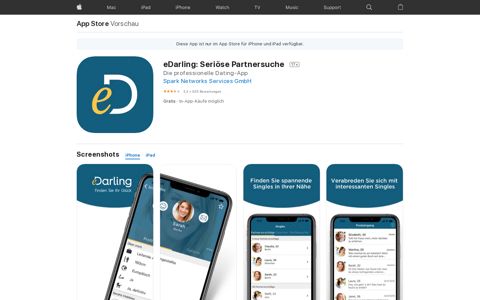 ‎eDarling: Seriöse Partnersuche im App Store