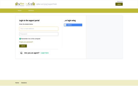 Login - eyMan and eyLog Support Portal