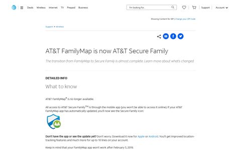 AT&T FamilyMap is Now AT&T Secure Family - Wireless Support