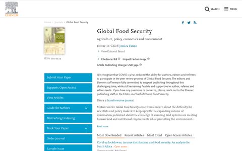 Global Food Security - Journal - Elsevier