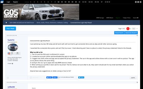 Connected Drive Login Help Please! - BMW X5 Forum (G05)