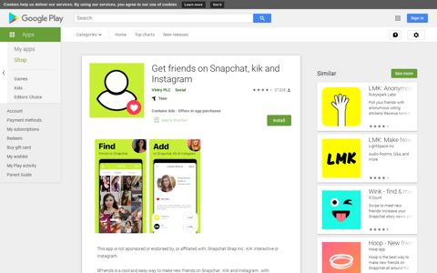 Get friends on Snapchat, kik and Instagram - Apps on Google ...
