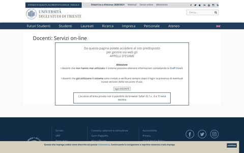 Docenti: Servizi on-line - Università degli Studi di Trieste - UniTS