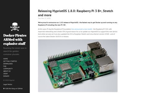 Releasing HypriotOS 1.8.0: Raspberry Pi 3 B+, Stretch and more