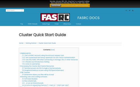 Cluster Quick Start Guide – FASRC DOCS