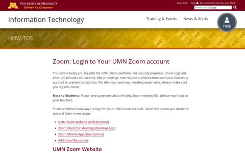 Zoom: Login to Your UMN Zoom account | IT@UMN | The ...