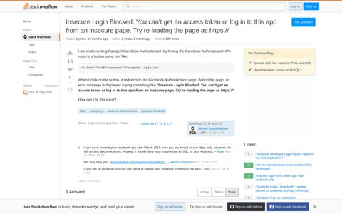 Insecure Login Blocked: You can't get an access token or log ...