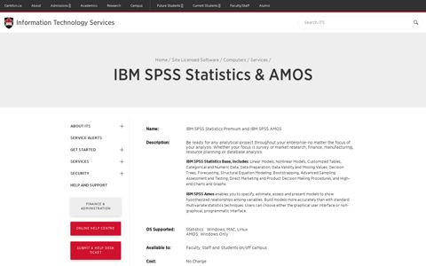 IBM SPSS Statistics & AMOS - Information Technology Services