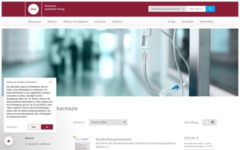 Krankenhauspharmazie - Shop | Deutscher Apotheker Verlag