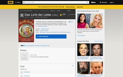 Das Licht der Liebe (1991) - IMDb