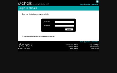 eChalk subscription: login page