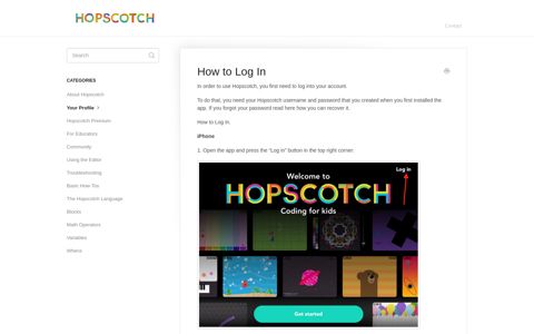 How to Log In - Hopscotch