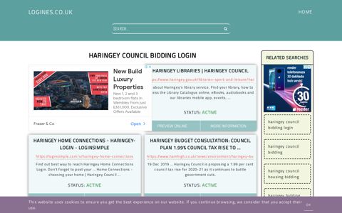 haringey council bidding login - General Information about Login