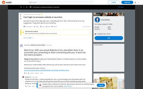 Cant login to enmasse website or launcher : TeraOnline - Reddit
