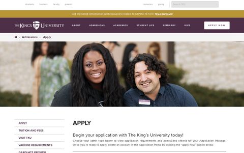 Apply Now - The King's University