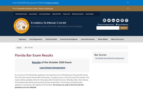 Florida Bar Exam - Florida Supreme Court