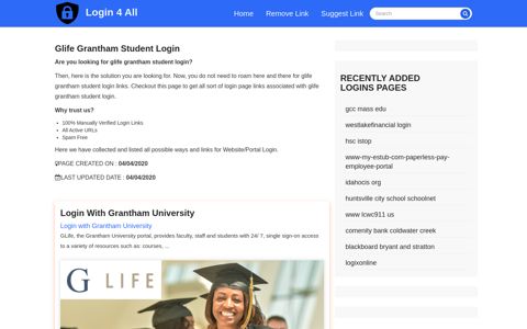 glife grantham student login - Official Login Page [100% Verified]