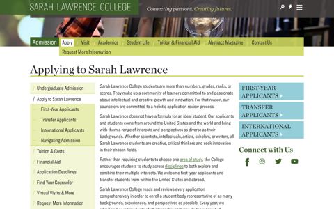 Applying to Sarah Lawrence | Sarah Lawrence College