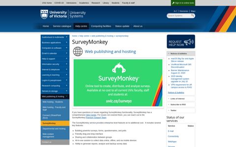 SurveyMonkey - University of Victoria