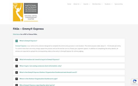 FAQs – Emmy® Express | Capital Emmys