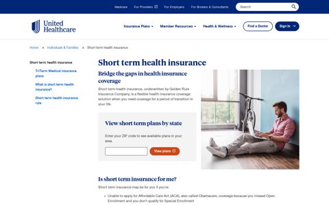 Short term health insurance | UnitedHealthcare
