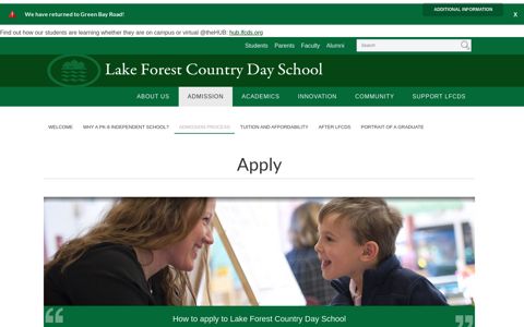 Apply | Lake Forest Country Day School