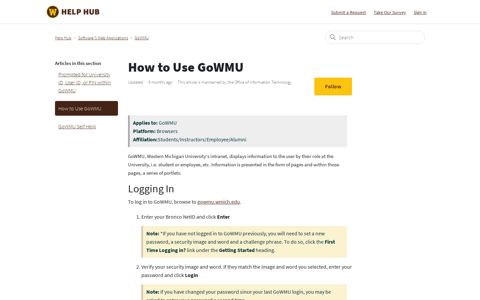 How to Use GoWMU – Help Hub