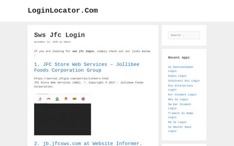 Sws Jfc Login - LoginLocator.Com