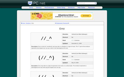 Emo Text Emoticons - PC.net