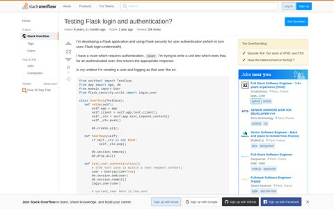 Testing Flask login and authentication? - Stack Overflow