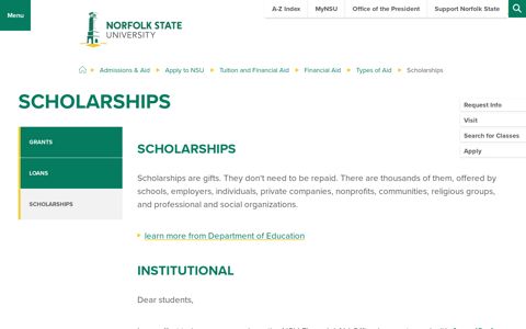 Scholarships | Financial Aid | Norfolk State University - Norfolk ...