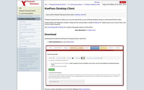 KeePass Desktop Client - Pleasant Solutions