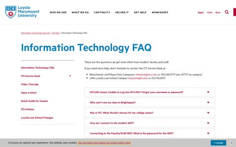 Information Technology FAQ - Loyola Marymount University