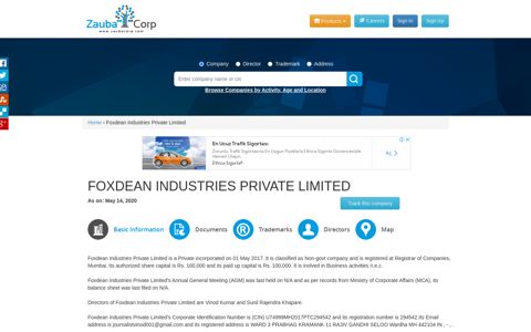 FOXDEAN INDUSTRIES PRIVATE LIMITED - Company ...
