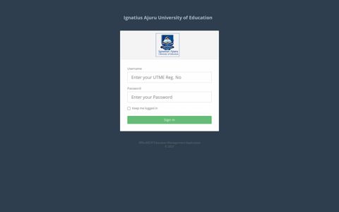 IAUOE | Portal Login - Ignatius Ajuru University of Education