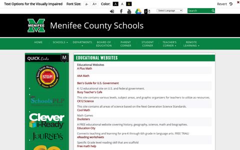 Educational Websites - Menifee County Schools