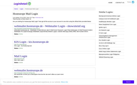 Hosteurope Mail Login webmailer.hosteurope.de - Webmailer ...