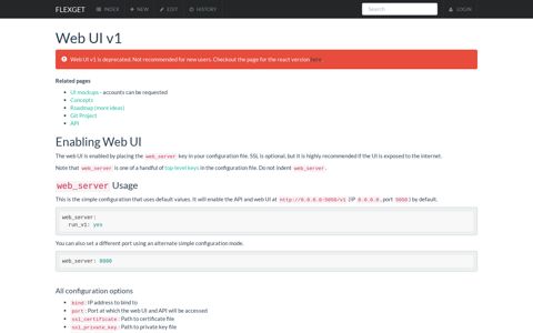 Web UI v1 - FlexGet