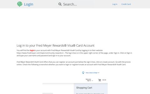 Log in to your Fred Meyer Rewards® Visa® Card Account ...