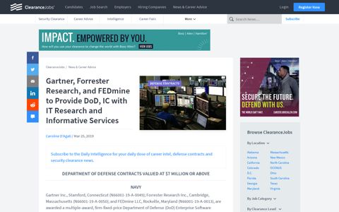 Gartner, Forrester Research, and FEDmine to Provide DoD, IC ...