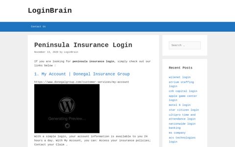 peninsula insurance login - LoginBrain