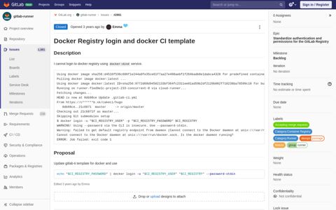 Docker Registry login and docker CI template (#2861 ... - GitLab