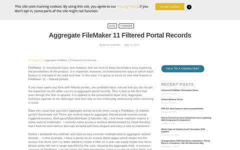 Aggregate FileMaker 11 Filtered Portal Records | Soliant ...