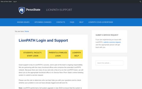 LionPATH Support - Penn State